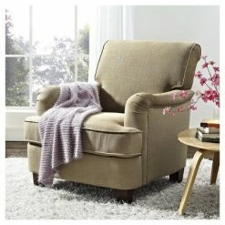 Best Pirce ⌛ London Arm Linen Club Chair with Nailheads - Dorel Living® Beige 🔥 -Living Room Chairs Sales unnamed file 11061