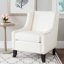 Best reviews of 🔔 Daniel Club Chair Silver Nail Heads - Off-White - Safavieh ✔️