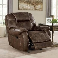 Hot Sale 👍 Dennington Glider Recliner Chair Dark Brown - HOMES: Inside + Out 🤩