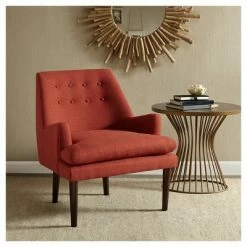 Cheap ✔️ Madison Park Faith Mid-Century Upholstered Accent Chair Sand ⭐