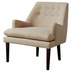 Cheap ✔️ Madison Park Faith Mid-Century Upholstered Accent Chair Sand ⭐ -Living Room Chairs Sales unnamed file 11149