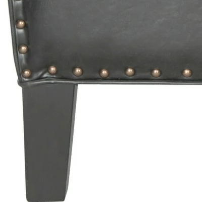 Cheap 🛒 Evander Club Chair Brass Nail Heads - Antique Black - Safavieh 🔔 6 Cheap 🛒 Evander Club Chair Brass Nail Heads - Antique Black - Safavieh 🔔 - Image 4