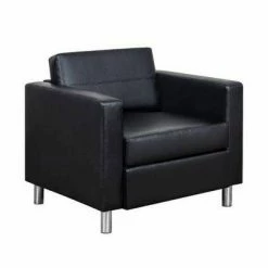 Budget 🔥 Vinyl Club Chair - Global Furniture Black 🔥 -Living Room Chairs Sales unnamed file 11166