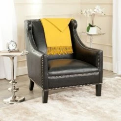 Best reviews of 🥰 Mckinley Club Chair Silver Nail Heads - Antique Black - Safavieh 🎁