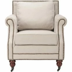 Coupon 🧨 Karsen Club Chair W/ Brass Nail Heads - Safavieh ⭐ -Living Room Chairs Sales unnamed file 11217