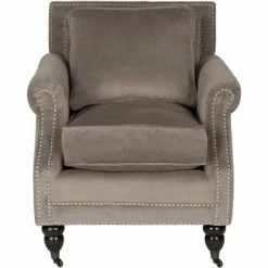 Coupon 🧨 Karsen Club Chair W/ Brass Nail Heads - Safavieh ⭐ -Living Room Chairs Sales unnamed file 11218