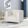 Buy 🌟 Sanders Modern Glam Leather Cube Club Chair White - Christopher Knight Home 🔔 -Living Room Chairs Sales unnamed file 11226