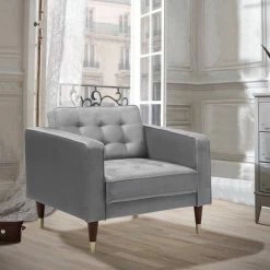 Best deal 💯 Somerset Velvet Mid-Century Modern Club Chair - Armen Living Gray 🎁 -Living Room Chairs Sales unnamed file 11270