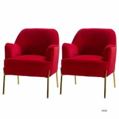 Best Sale 🔔 Odo Velvet Accent Arm Chair Padded Seat Set of 2 | Karat Home 🥰 -Living Room Chairs Sales unnamed file 1134