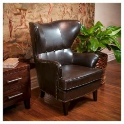 Coupon 😀 Warner High Back Chair Brown - Christopher Knight Home 🛒 -Living Room Chairs Sales unnamed file 1137