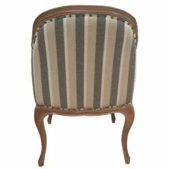 Coupon 💯 Striped Fabric Arm Wooden Frame Accent Chair Gray/Brown - The Urban Port 👏 -Living Room Chairs Sales unnamed file 11377