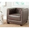 Hot Sale ⭐ Bentley Club Chair with Silver Nail Heads - Antique Brown - Safavieh 😀 -Living Room Chairs Sales unnamed file 11413