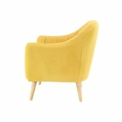 Best deal ⌛ Olivia & May Modern Polyester and Wood Accent Chair Yellow - Olivia & May 😍 -Living Room Chairs Sales unnamed file 11438