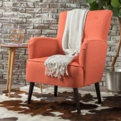 Outlet 🧨 Kolin Tufted Club Chair Dark Salmon - Christopher Knight Home 👍