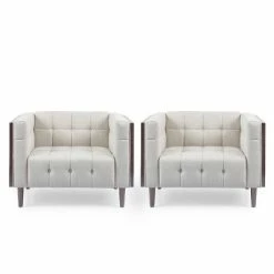 Deals 🛒 Set of 2 Mclarnan Contemporary Tufted Club Chairs - Christopher Knight Home Charcoal/brown 😍 -Living Room Chairs Sales unnamed file 11458