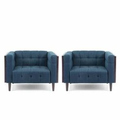 Deals 🛒 Set of 2 Mclarnan Contemporary Tufted Club Chairs - Christopher Knight Home Charcoal/brown 😍 -Living Room Chairs Sales unnamed file 11460