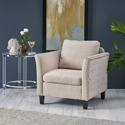 Budget ๐ Clostermen Traditional Club Chair - Christopher Knight Home Beige โจ 3 Budget ๐ Clostermen Traditional Club Chair - Christopher Knight Home Beige โจ