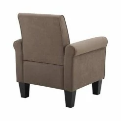 Coupon 🧨 Simple Relax Microfiber Fabric Armchair in Light Brown ✨ -Living Room Chairs Sales unnamed file 11472