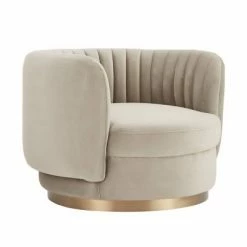 Coupon 🧨 Davy Tufted Velvet Swivel Round Accent Chair - Armen Living Dark Gray 😉 -Living Room Chairs Sales unnamed file 11509