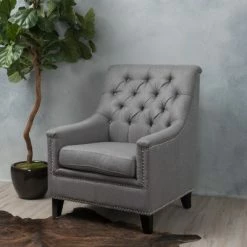 Brand new ⭐ Jaclyn Tufted Club Chair - Christopher Knight Home Gray ⭐