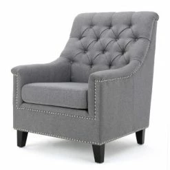 Brand new ⭐ Jaclyn Tufted Club Chair - Christopher Knight Home Gray ⭐ -Living Room Chairs Sales unnamed file 11513