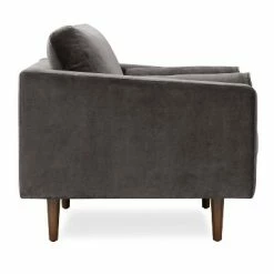 Hot Sale ๐คฉ Florence Mid-Century Modern Velvet Lounge Chair - Poly & Bark Concrete Velvet ๐
