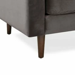 Hot Sale 🤩 Florence Mid-Century Modern Velvet Lounge Chair - Poly & Bark Concrete Velvet 🛒 -Living Room Chairs Sales unnamed file 11537