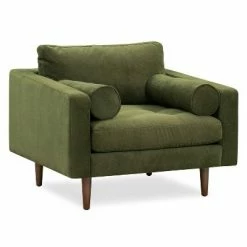 Hot Sale 🤩 Florence Mid-Century Modern Velvet Lounge Chair - Poly & Bark Concrete Velvet 🛒 -Living Room Chairs Sales unnamed file 11541