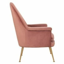 Outlet 😉 Aimee Velvet Armchair - Safavieh Dusty Rose 🎉 -Living Room Chairs Sales unnamed file 11556