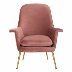 Outlet 😉 Aimee Velvet Armchair - Safavieh Dusty Rose 🎉 -Living Room Chairs Sales unnamed file 11561