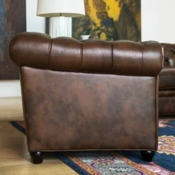 Hot Sale 🛒 Keswick Tufted Leather Armchair Brown - Abbyson Living 🌟 -Living Room Chairs Sales unnamed file 11571