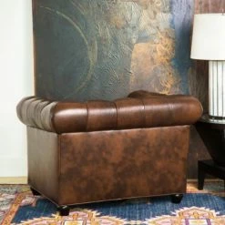Hot Sale 🛒 Keswick Tufted Leather Armchair Brown - Abbyson Living 🌟 -Living Room Chairs Sales unnamed file 11572