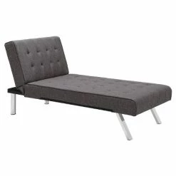 Deals 😉 DHP Eve Linen Upholstered Chaise Lounger - Room & Joy Gray 🌟