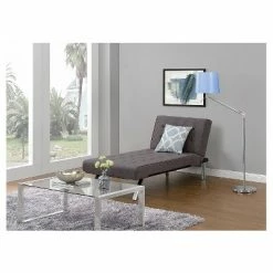 Deals 😉 DHP Eve Linen Upholstered Chaise Lounger - Room & Joy Gray 🌟 -Living Room Chairs Sales unnamed file 11647