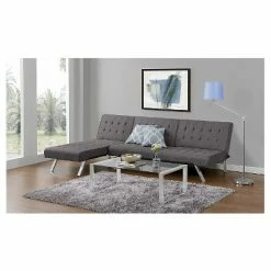 Deals 😉 DHP Eve Linen Upholstered Chaise Lounger - Room & Joy Gray 🌟 -Living Room Chairs Sales unnamed file 11649