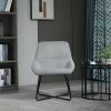 Flash Sale 💯 HomCom Modern Mid-Back Linen Accent Chair with X-Shaped Metal Frame and Curved Back 🧨