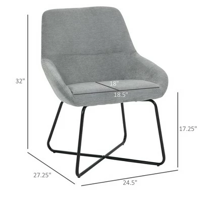 Flash Sale ๐ฏ HomCom Modern Mid-Back Linen Accent Chair with X-Shaped Metal Frame and Curved Back ๐งจ 5 Flash Sale ๐ฏ HomCom Modern Mid-Back Linen Accent Chair with X-Shaped Metal Frame and Curved Back ๐งจ - Image 4