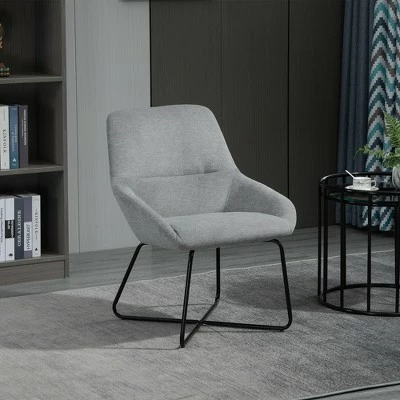Flash Sale ๐ฏ HomCom Modern Mid-Back Linen Accent Chair with X-Shaped Metal Frame and Curved Back ๐งจ 8 Flash Sale ๐ฏ HomCom Modern Mid-Back Linen Accent Chair with X-Shaped Metal Frame and Curved Back ๐งจ - Image 7