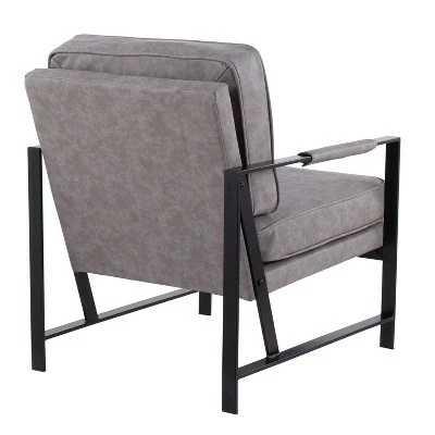 Brand new โจ Franklin Arm Chair Leather/Steel Black/Gray - LumiSource ๐งจ 4 Brand new โจ Franklin Arm Chair Leather/Steel Black/Gray - LumiSource ๐งจ - Image 2