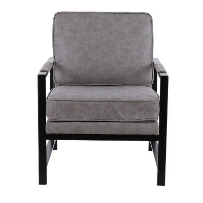 Brand new โจ Franklin Arm Chair Leather/Steel Black/Gray - LumiSource ๐งจ 6 Brand new โจ Franklin Arm Chair Leather/Steel Black/Gray - LumiSource ๐งจ - Image 4