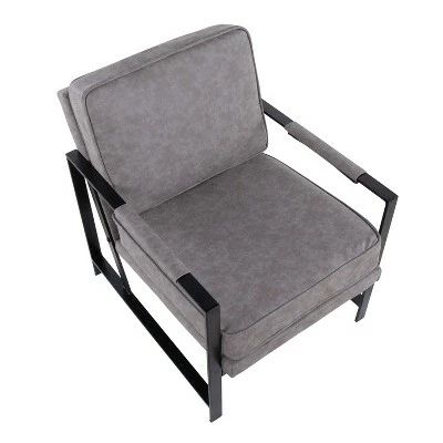 Brand new โจ Franklin Arm Chair Leather/Steel Black/Gray - LumiSource ๐งจ 7 Brand new โจ Franklin Arm Chair Leather/Steel Black/Gray - LumiSource ๐งจ - Image 5