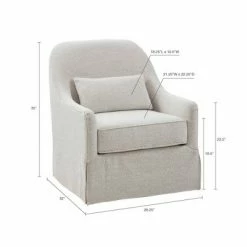 Discount 🌟 Madison Park Wilmington Swivel Glider Chair Ivory/Black 🎁 -Living Room Chairs Sales unnamed file 11822