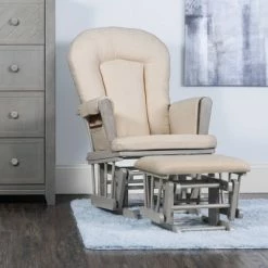 Best Pirce ⭐ Child Craft Tranquil Glider Lunar Gray/tan Microfiber 🥰 -Living Room Chairs Sales unnamed file 11839