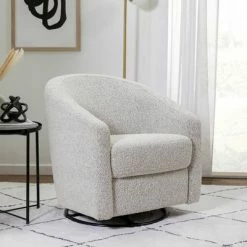 Promo 🤩 Babyletto Madison Swivel Glider, Greenguard Gold Certified Ivory Boucle ✔️