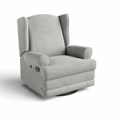 Best deal 🥰 Storkcraft Serenity Wingback Upholstered Reclining Glider with USB Charging Port Ivory ⌛ -Living Room Chairs Sales unnamed file 11913