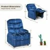 Wholesale 🔥 Costway Kids Youth Recliner Chair Velvet Fabric w/Cup Holder & Side Pocket Blue/Pink 👏 -Living Room Chairs Sales unnamed file 11967