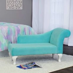 Discount 😀 Kids' Velvet Settee - HomePop Aqua ❤️ -Living Room Chairs Sales unnamed file 11994