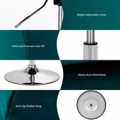 Cheap 👏 Costway Set of 2 Modern Velvet Chair Height Adjustable Bar Stool Swivel ❤️ -Living Room Chairs Sales unnamed file 12052