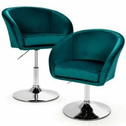 Cheap 👏 Costway Set of 2 Modern Velvet Chair Height Adjustable Bar Stool Swivel ❤️ -Living Room Chairs Sales unnamed file 12053