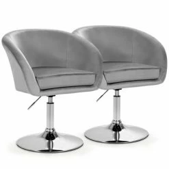 Cheap 👏 Costway Set of 2 Modern Velvet Chair Height Adjustable Bar Stool Swivel ❤️ -Living Room Chairs Sales unnamed file 12056